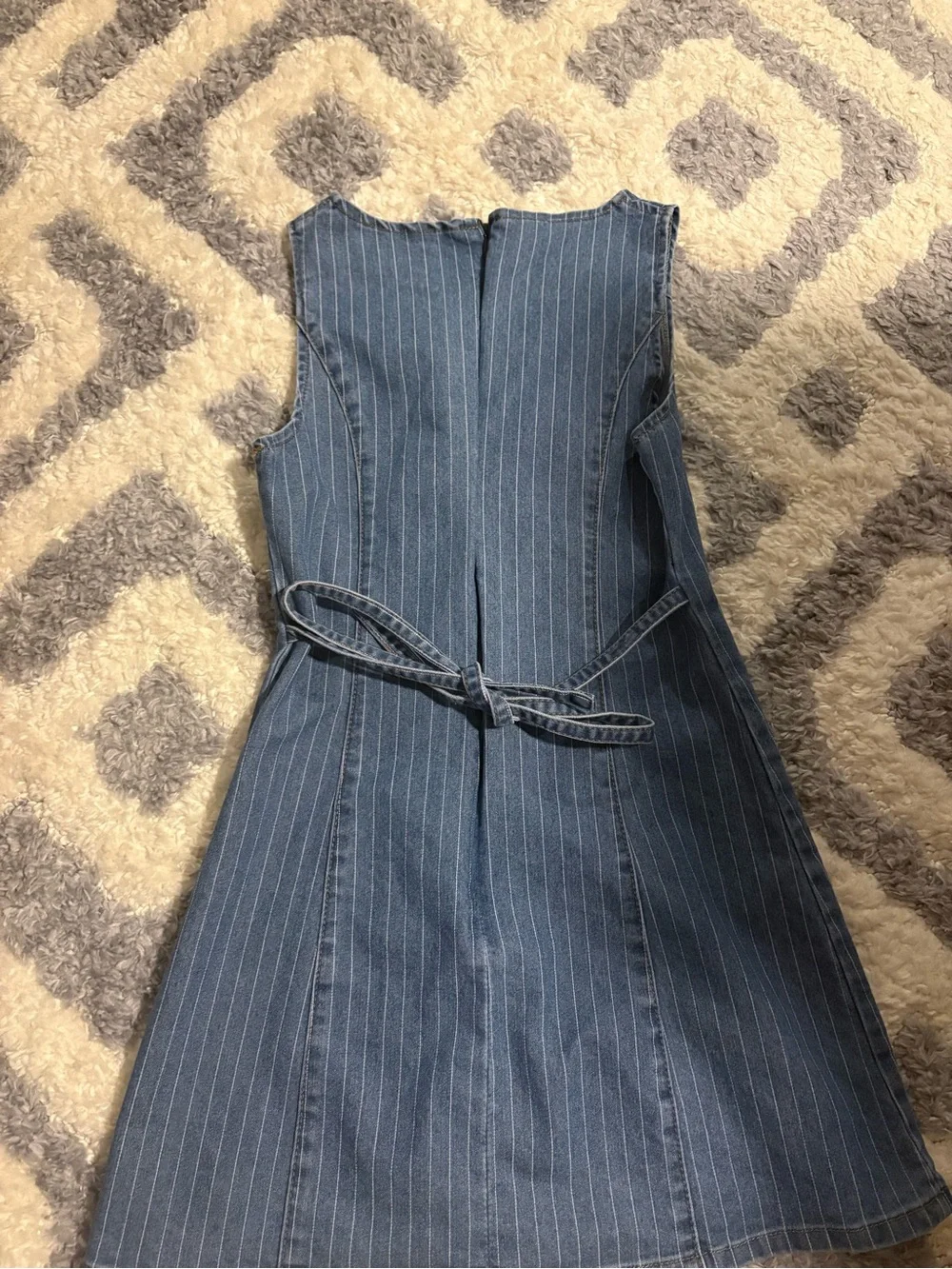 Blue Pinstripe Denim Dress